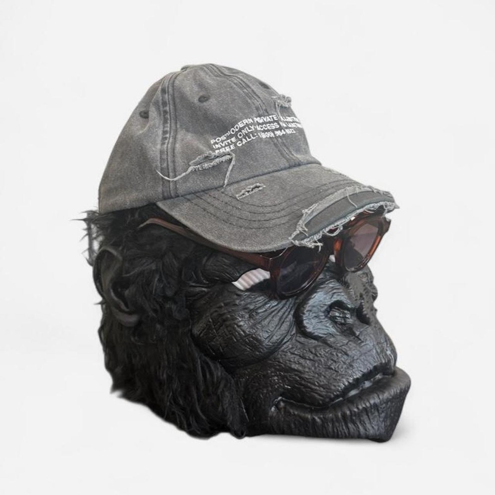 Cotton On Gray Distressed Graphic Baseball Cap One Size